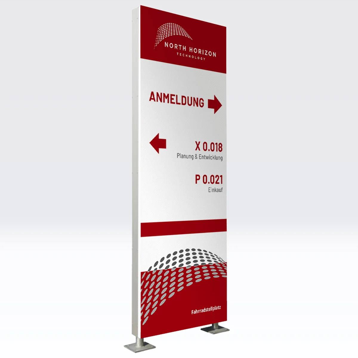 Freistehendes Firmenschild (Stele, gerade) mit LED-Beleuchtung